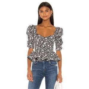 Amanda Uprichard floral peplum top